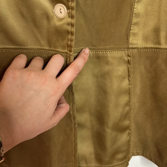 Caren Sport Patchwork Faux Suede Western Button Up Long Sleeve Shirt Top 1X - Picture 3 of 10